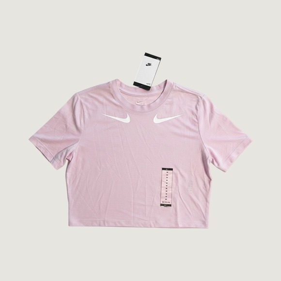 Nike Tops - Nike Slim Fit Sportswear Essential Double Swoosh Crop Top Pink Women's Medium